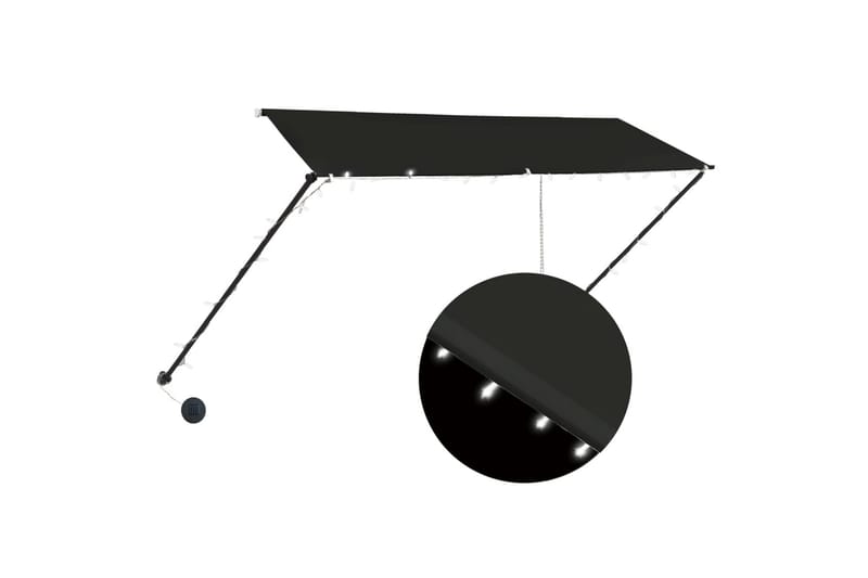 Sisäänkelattava markiisi LEDillä 300x150 cm antrasiitti - Harmaa - Puutarhakalusteet - Aurinkosuoja - Markiisi
 - Terassimarkiisi