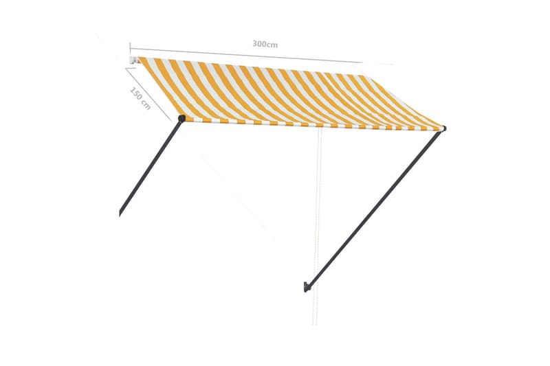 Sisäänkelattava markiisi LEDillä 300x150 cm - Keltainen - Puutarhakalusteet - Aurinkosuoja - Markiisi
 - Terassimarkiisi