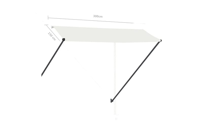 Sisäänkelattava markiisi LEDillä 300x150 cm kerma - Kerma - Puutarhakalusteet - Aurinkosuoja - Markiisi
 - Terassimarkiisi