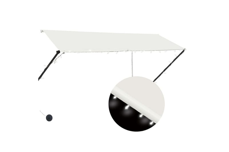 Sisäänkelattava markiisi LEDillä 300x150 cm kerma - Kerma - Puutarhakalusteet - Aurinkosuoja - Markiisi
 - Terassimarkiisi