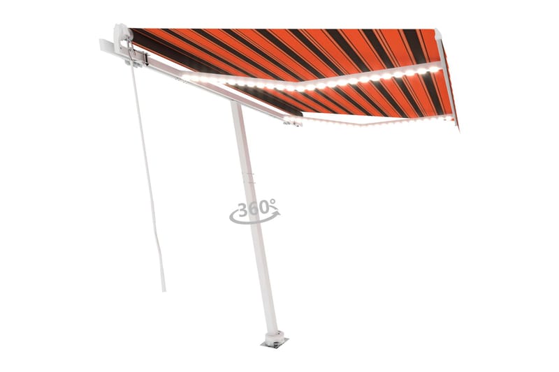 Sisäänkelattava markiisi LEDillä 300x250 cm oranssiruskea - Oranssi - Puutarhakalusteet - Aurinkosuoja - Markiisi
 - Terassimarkiisi