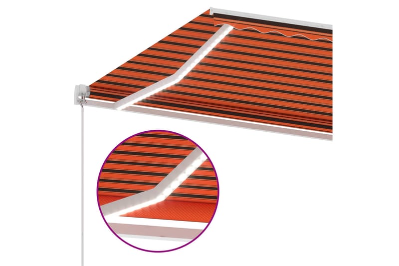 Sisäänkelattava markiisi LEDillä 300x250 cm oranssiruskea - Oranssi - Puutarhakalusteet - Aurinkosuoja - Markiisi
 - Terassimarkiisi