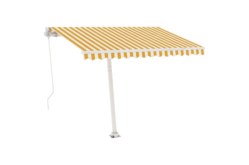 Sisäänkelattava markiisi LEDillä 300x250cm keltavalkoinen - Keltainen - Puutarhakalusteet - Aurinkosuoja - Markiisi
 - Terassimarkiisi