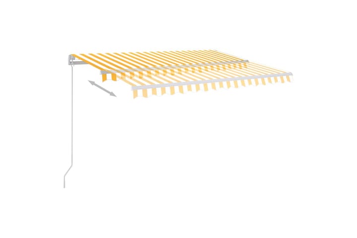 Sisäänkelattava markiisi LEDillä 300x250cm keltavalkoinen - Terassimarkiisi - Markiisi
 - Parvekemarkiisi - Ikkunatarvikkeet