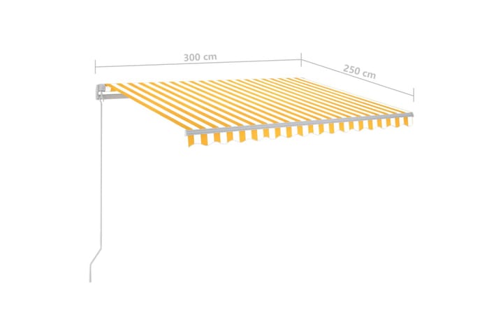 Sisäänkelattava markiisi LEDillä 300x250cm keltavalkoinen - Terassimarkiisi - Markiisi
 - Parvekemarkiisi - Ikkunatarvikkeet