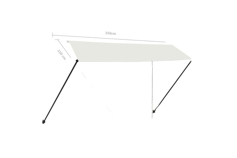 Sisäänkelattava markiisi LEDillä 350x150 cm kerma - Kerma - Puutarhakalusteet - Aurinkosuoja - Markiisi
 - Terassimarkiisi