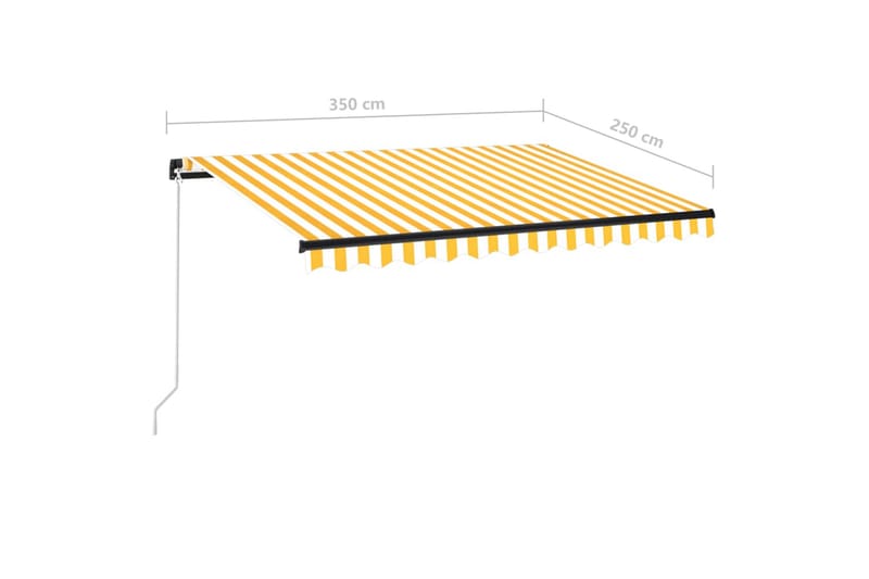 Sisäänkelattava markiisi LEDillä 350x250cm keltavalkoinen - Terassimarkiisi - Markiisi
 - Parvekemarkiisi - Ikkunatarvikkeet