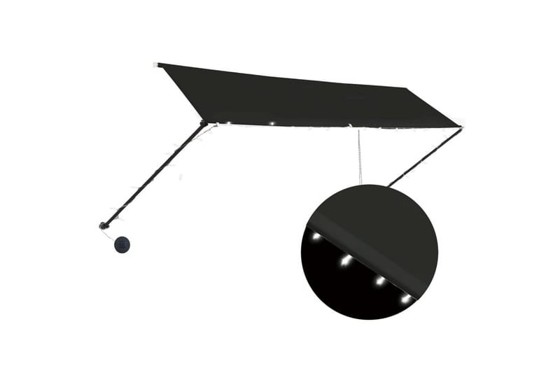 Sisäänkelattava markiisi LEDillä 400x150 cm antrasiitti - Harmaa - Puutarhakalusteet - Aurinkosuoja - Markiisi
 - Terassimarkiisi