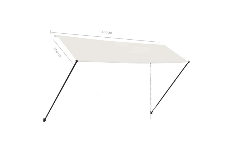 Sisäänkelattava markiisi LEDillä 400x150 cm kerma - Kerma - Puutarhakalusteet - Aurinkosuoja - Markiisi
 - Terassimarkiisi