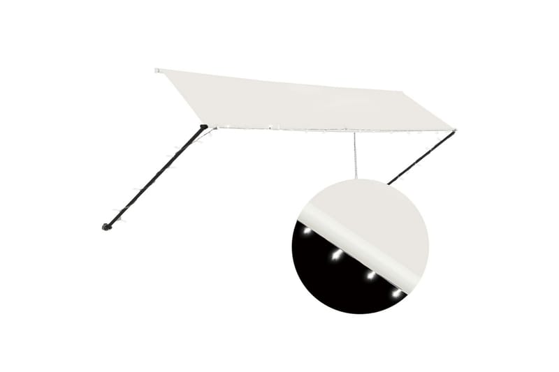 Sisäänkelattava markiisi LEDillä 400x150 cm kerma - Kerma - Puutarhakalusteet - Aurinkosuoja - Markiisi
 - Terassimarkiisi