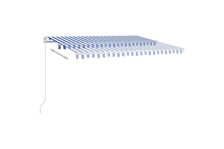 Sisäänkelattava markiisi LEDillä 400x300 cm sinivalkoinen - Terassimarkiisi - Markiisi
 - Parvekemarkiisi - Ikkunatarvikkeet