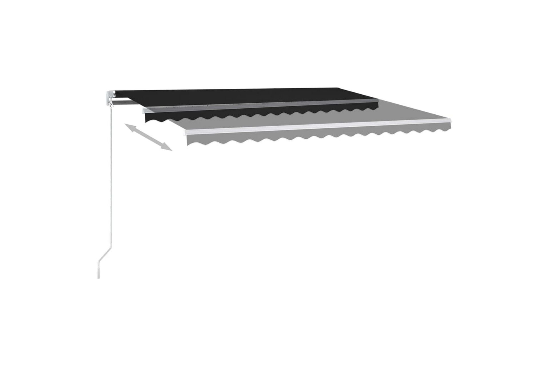 Sisäänkelattava markiisi LEDillä 400x350 cm antrasiitti - Puutarhakalusteet - Aurinkosuoja - Markiisi
 - Terassimarkiisi