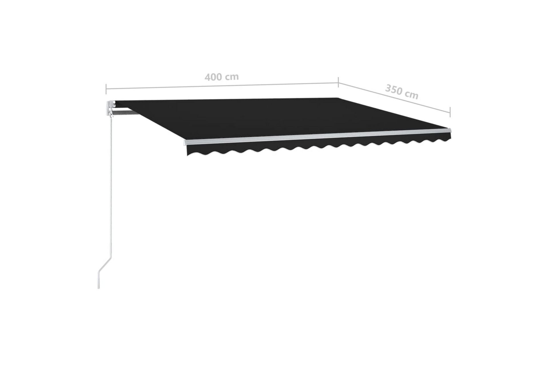 Sisäänkelattava markiisi LEDillä 400x350 cm antrasiitti - Puutarhakalusteet - Aurinkosuoja - Markiisi
 - Terassimarkiisi