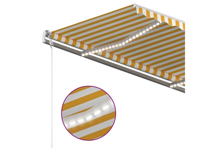 Sisäänkelattava markiisi LEDillä 400x350 cm keltavalkoinen - Keltainen - Terassimarkiisi - Markiisi
 - Parvekemarkiisi - Ikkunatarvikkeet
