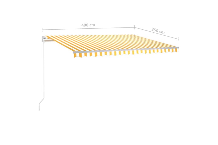Sisäänkelattava markiisi LEDillä 400x350 cm keltavalkoinen - Terassimarkiisi - Markiisi
 - Parvekemarkiisi - Ikkunatarvikkeet