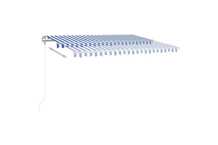 Sisäänkelattava markiisi LEDillä 400x350 cm sinivalkoinen - Sininen - Terassimarkiisi - Markiisi
 - Parvekemarkiisi - Ikkunatarvikkeet