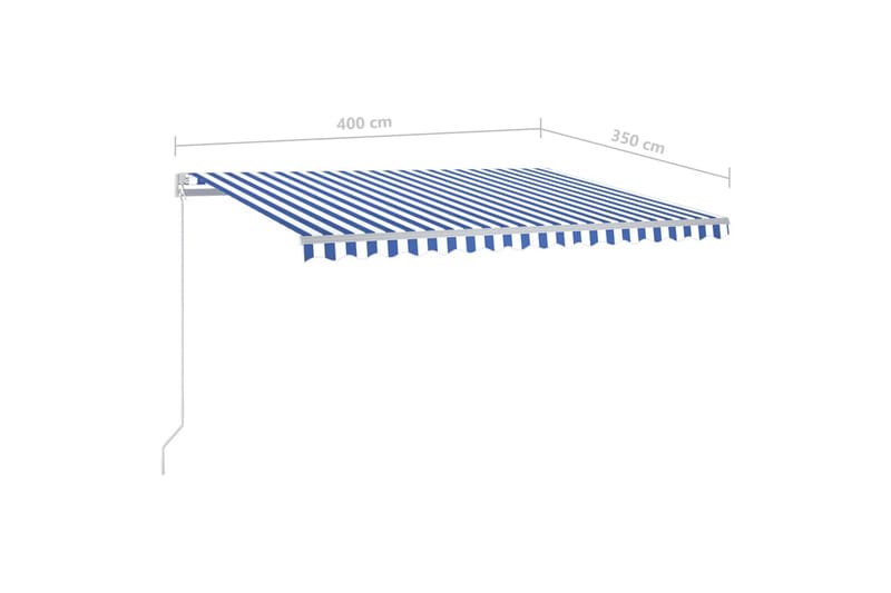 Sisäänkelattava markiisi LEDillä 400x350 cm sinivalkoinen - Terassimarkiisi - Markiisi
 - Parvekemarkiisi - Ikkunatarvikkeet