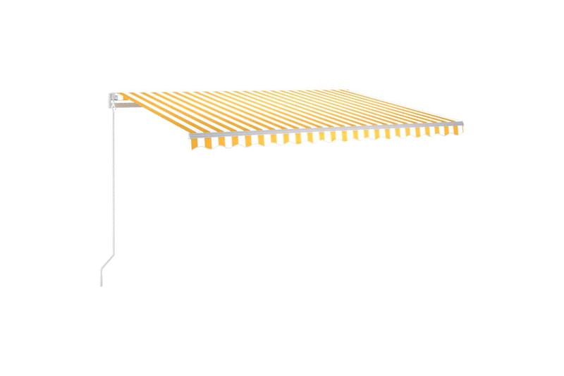 Sisäänkelattava markiisi LEDillä 450x300 cm keltavalkoinen - Puutarhakalusteet - Aurinkosuoja - Markiisi
 - Terassimarkiisi