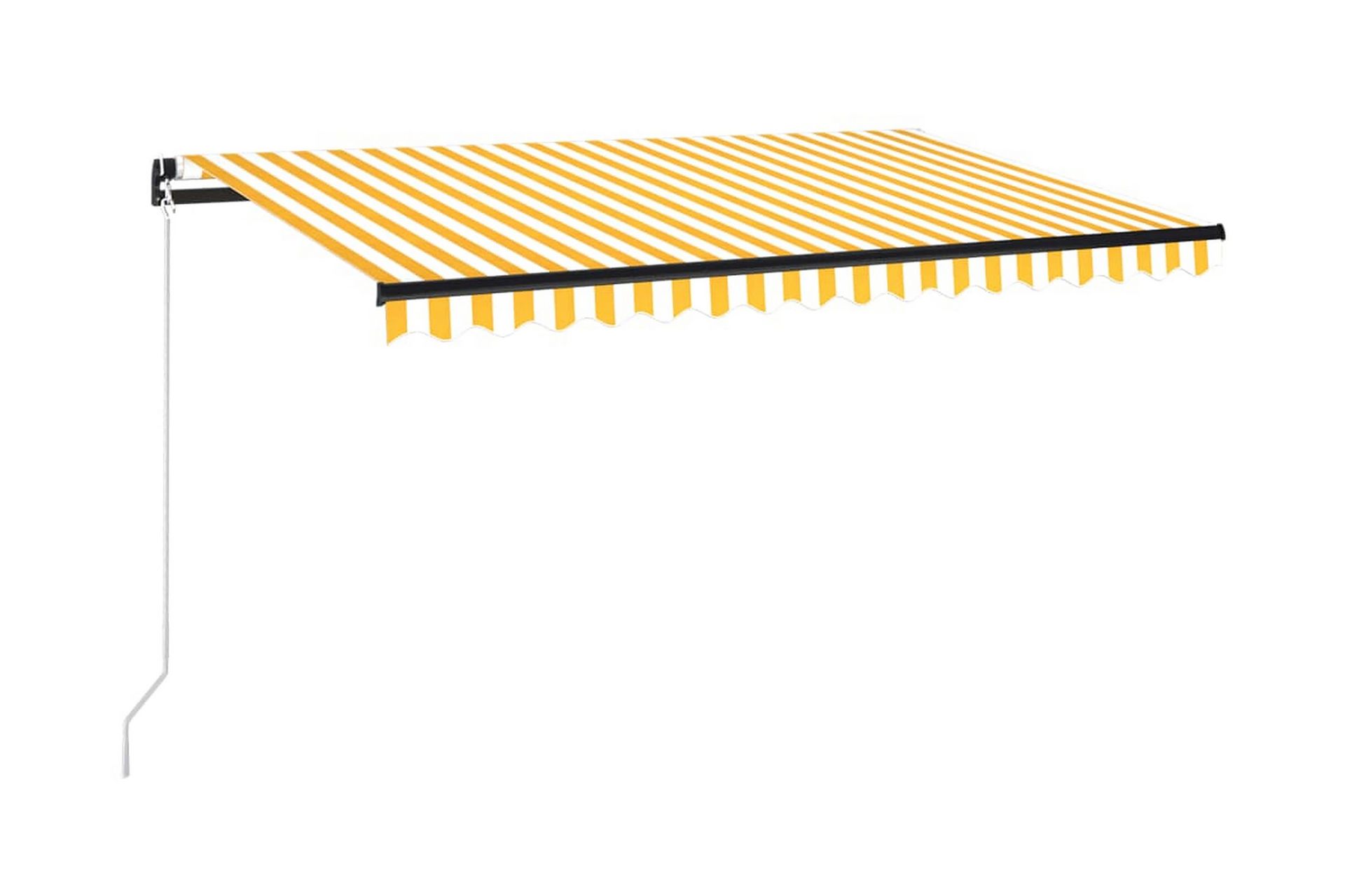 Sisäänkelattava markiisi LEDillä 450x300cm keltavalkoinen - Puutarhakalusteet - Aurinkosuoja - Markiisi
 - Terassimarkiisi