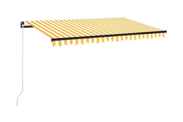 Sisäänkelattava markiisi LEDillä 450x300cm keltavalkoinen - Puutarhakalusteet - Aurinkosuoja - Markiisi
 - Terassimarkiisi