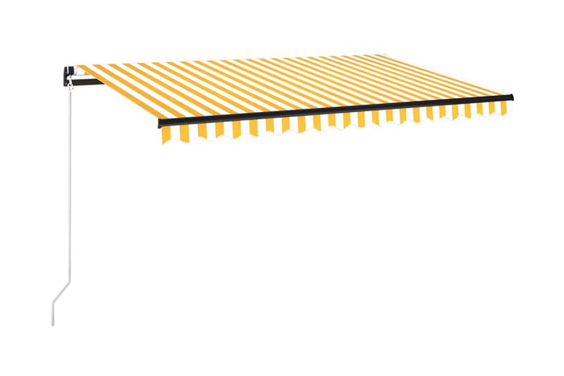 Sisäänkelattava markiisi LEDillä 450x300cm keltavalkoinen - Puutarhakalusteet - Aurinkosuoja - Markiisi
 - Terassimarkiisi