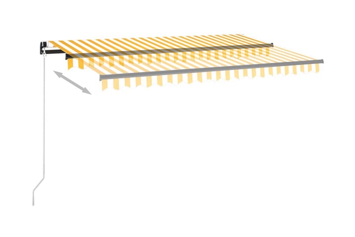 Sisäänkelattava markiisi LEDillä 450x300cm keltavalkoinen - Terassimarkiisi - Markiisi
 - Parvekemarkiisi - Ikkunatarvikkeet