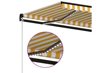 Sisäänkelattava markiisi LEDillä 450x300cm keltavalkoinen - Puutarhakalusteet - Aurinkosuoja - Markiisi
 - Terassimarkiisi
