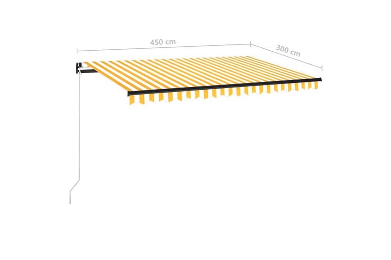 Sisäänkelattava markiisi LEDillä 450x300cm keltavalkoinen - Puutarhakalusteet - Aurinkosuoja - Markiisi
 - Terassimarkiisi
