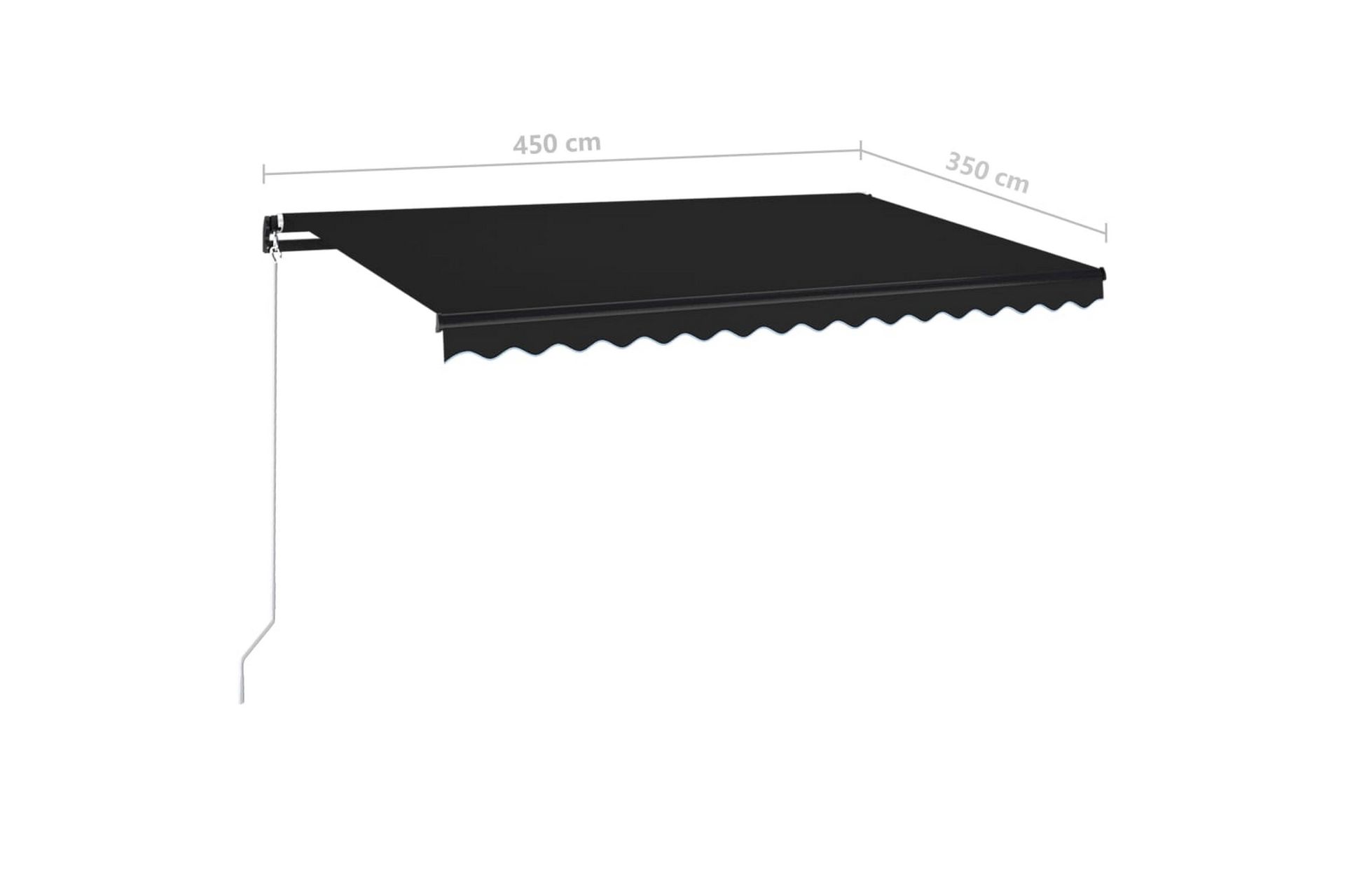 Sisäänkelattava markiisi LEDillä 450x350 cm antrasiitti - Puutarhakalusteet - Aurinkosuoja - Markiisi
 - Terassimarkiisi