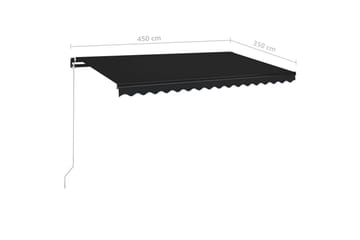 Sisäänkelattava markiisi LEDillä 450x350 cm antrasiitti - Puutarhakalusteet - Aurinkosuoja - Markiisi
 - Terassimarkiisi