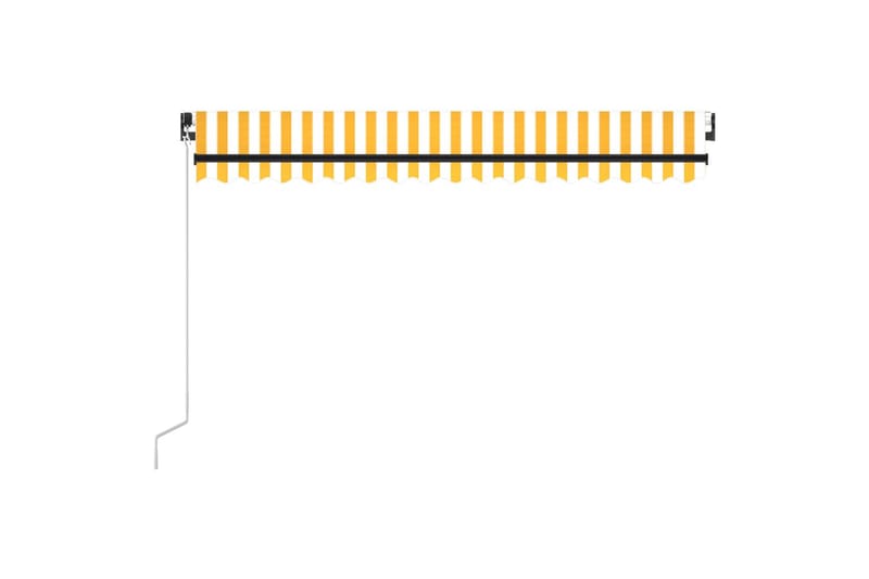 Sisäänkelattava markiisi LEDillä 450x350 cm keltavalkoinen - Puutarhakalusteet - Aurinkosuoja - Markiisi
 - Terassimarkiisi