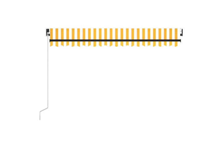 Sisäänkelattava markiisi LEDillä 450x350 cm keltavalkoinen - Terassimarkiisi - Markiisi
 - Parvekemarkiisi - Ikkunatarvikkeet