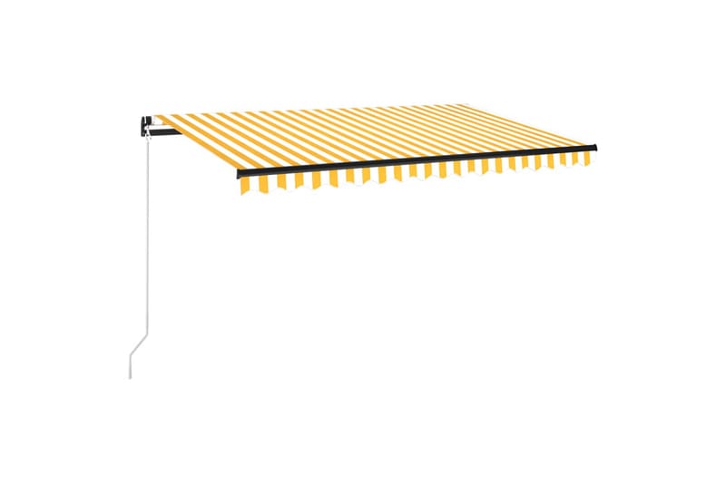 Sisäänkelattava markiisi LEDillä 450x350 cm keltavalkoinen - Puutarhakalusteet - Aurinkosuoja - Markiisi
 - Terassimarkiisi