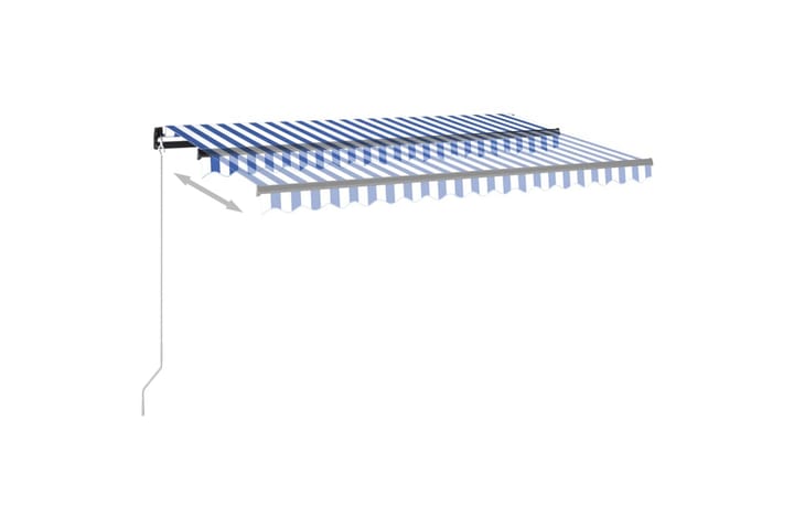 Sisäänkelattava markiisi LEDillä 450x350 cm sinivalkoinen - Terassimarkiisi - Markiisi
 - Parvekemarkiisi - Ikkunatarvikkeet