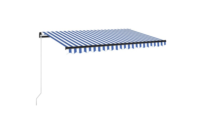 Sisäänkelattava markiisi LEDillä 450x350 cm sinivalkoinen - Puutarhakalusteet - Aurinkosuoja - Markiisi
 - Terassimarkiisi