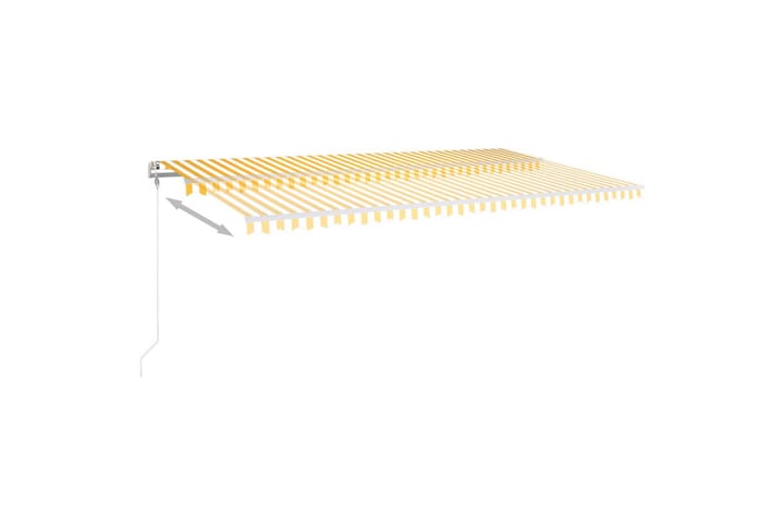 Sisäänkelattava markiisi LEDillä 600x350 cm keltavalkoinen - Keltainen - Terassimarkiisi - Markiisi
 - Parvekemarkiisi - Ikkunatarvikkeet