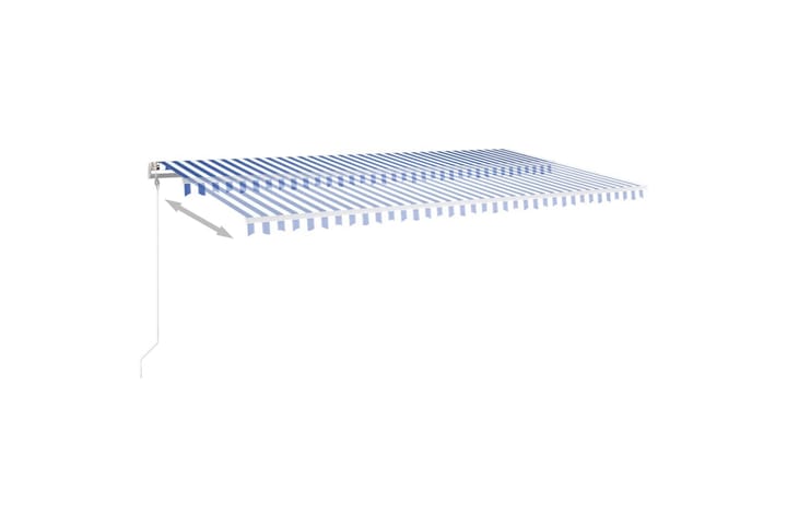 Sisäänkelattava markiisi LEDillä 600x350 cm sinivalkoinen - Sininen - Terassimarkiisi - Markiisi
 - Parvekemarkiisi - Ikkunatarvikkeet