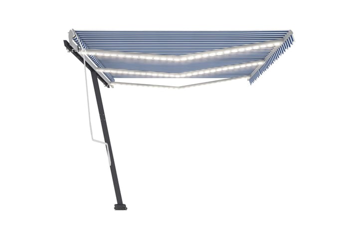 Sisäänkelattava markiisi LEDillä 600x350 cm sinivalkoinen - Sininen - Terassimarkiisi - Markiisi
 - Parvekemarkiisi - Ikkunatarvikkeet