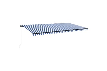 Sisäänkelattava markiisi LEDillä 600x350 cm sinivalkoinen - Puutarhakalusteet - Aurinkosuoja - Markiisi
 - Terassimarkiisi
