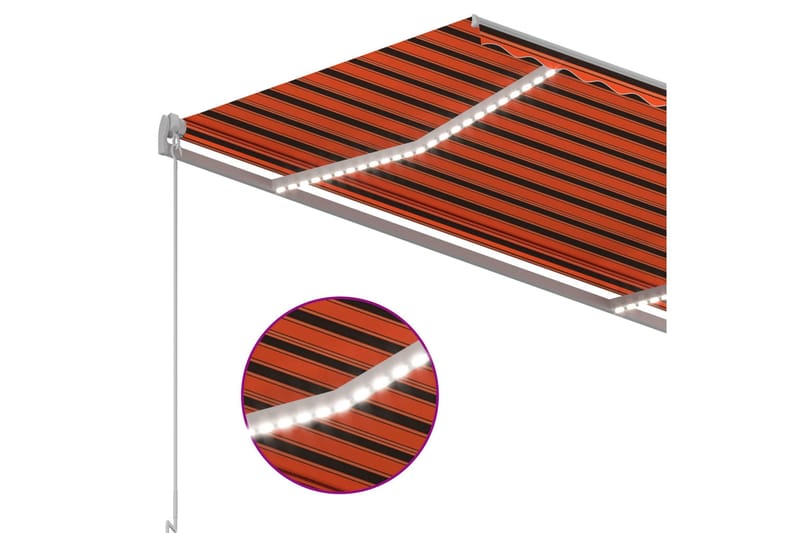 Sisäänkelattava markiisi LED/tuulisens. 300x250cm - Oranssi - Puutarhakalusteet - Aurinkosuoja - Markiisi
 - Terassimarkiisi