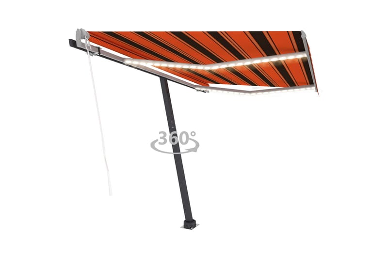 Sisäänkelattava markiisi LED/tuulisens. 300x250cm - Oranssi - Puutarhakalusteet - Aurinkosuoja - Markiisi
 - Terassimarkiisi