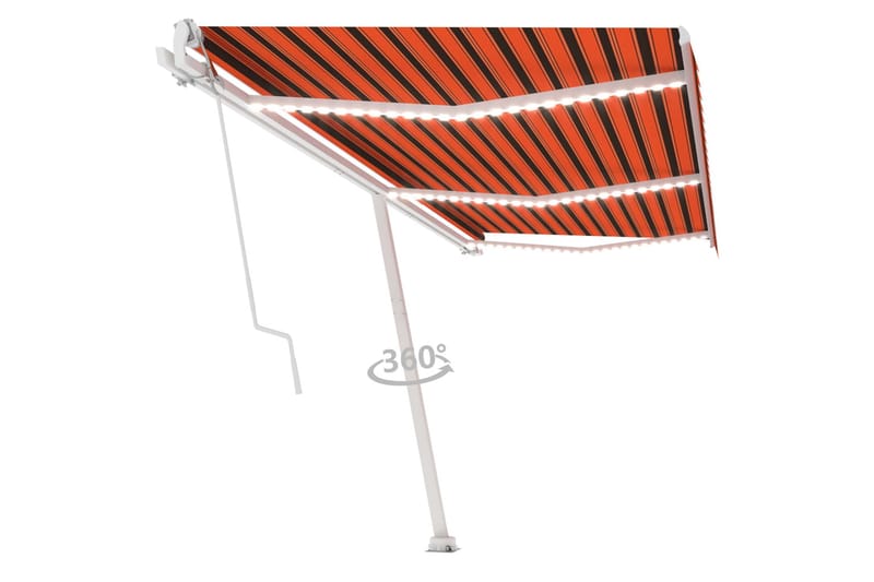 Sisäänkelattava markiisi LED/tuulisens. 600x300cm - Oranssi - Puutarhakalusteet - Aurinkosuoja - Markiisi
 - Terassimarkiisi