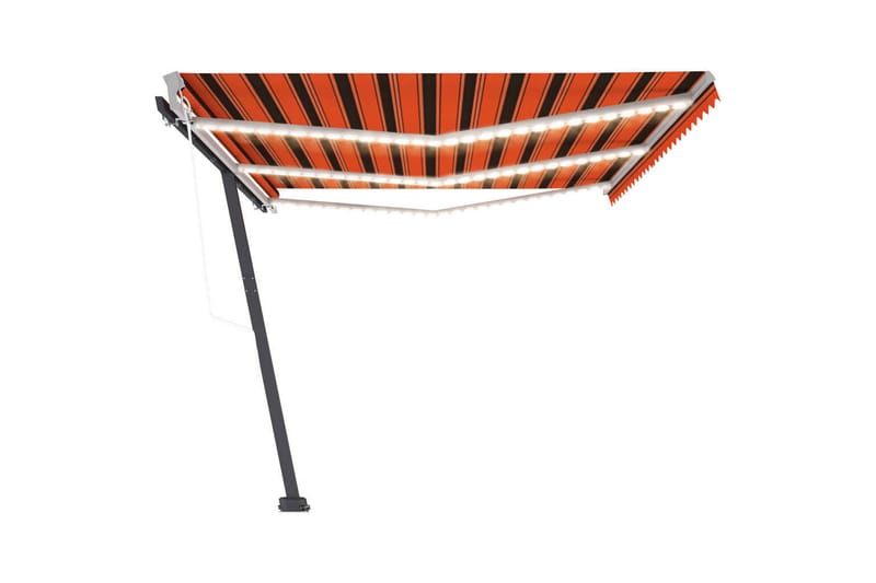 Sisäänkelattava markiisi LED/tuulisens. 600x300cm - Oranssi - Puutarhakalusteet - Aurinkosuoja - Markiisi
 - Terassimarkiisi