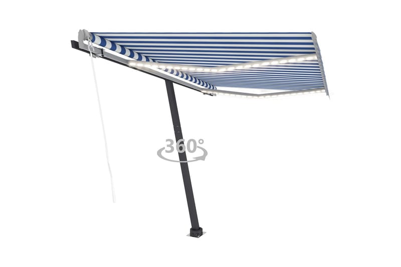 Sisäänkelattava markiisi LED/tuulisensori 300x250 cm - Sininen - Puutarhakalusteet - Aurinkosuoja - Markiisi
 - Terassimarkiisi