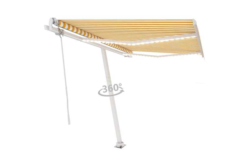 Sisäänkelattava markiisi LED/tuulisensori 300x250cm - Keltainen - Puutarhakalusteet - Aurinkosuoja - Markiisi
 - Terassimarkiisi