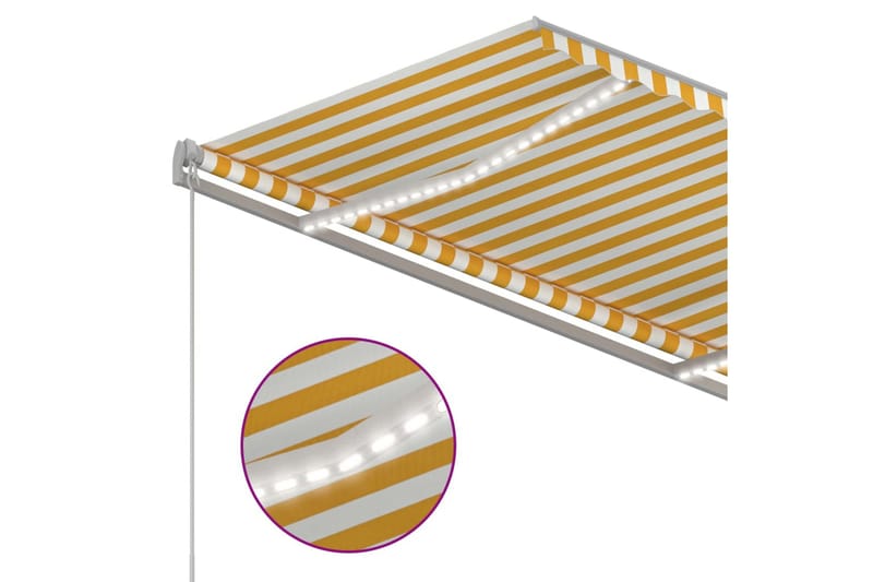 Sisäänkelattava markiisi LED/tuulisensori 350x250cm - Keltainen - Puutarhakalusteet - Aurinkosuoja - Markiisi
 - Terassimarkiisi