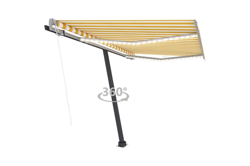Sisäänkelattava markiisi LED/tuulisensori 350x250cm - Keltainen - Puutarhakalusteet - Aurinkosuoja - Markiisi
 - Terassimarkiisi