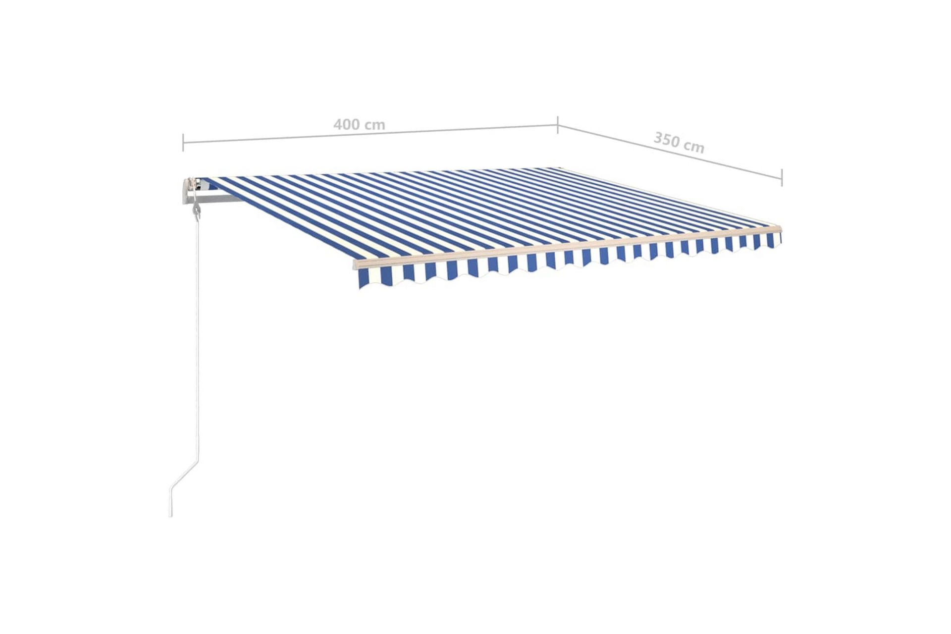 Sisäänkelattava markiisi LED/tuulisensori 400x350cm sini - Puutarhakalusteet - Aurinkosuoja - Markiisi
 - Terassimarkiisi