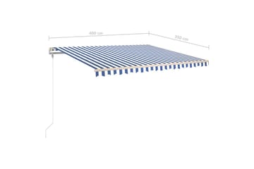 Sisäänkelattava markiisi LED/tuulisensori 400x350cm sini - Puutarhakalusteet - Aurinkosuoja - Markiisi
 - Terassimarkiisi