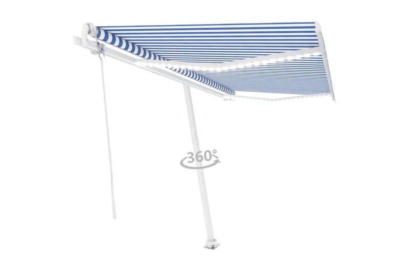 Sisäänkelattava markiisi LED/tuulisensori 450x300 cm - Sininen - Puutarhakalusteet - Aurinkosuoja - Markiisi
 - Terassimarkiisi